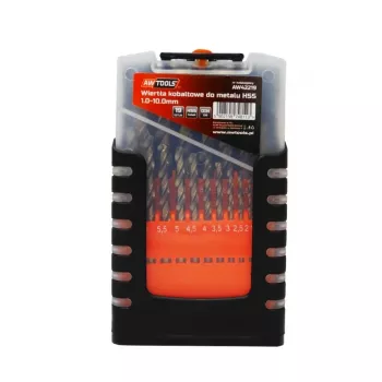 AWTOOLS cobalt metaalborenset 19-delig 1,0-10,0 mm HSS-Co M35 DIN 338