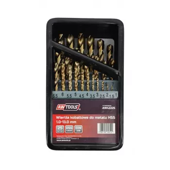 AWTOOLS HSS-Co cobalt spiraalborenset 25-delig 1-13 mm metaalboren