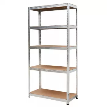 AWTOOLS stellingkast 5 planken 180x90x40 cm belasting 250 kg per plank 5,0 mm verzinkt staal