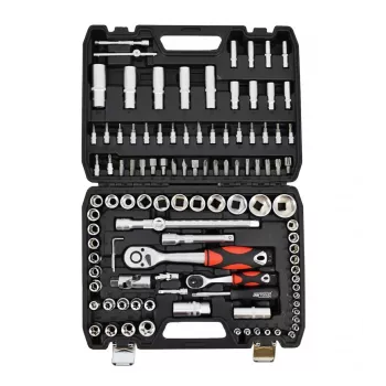 AWTOOLS Steeksleutelset 108-delige 1/2 inch & 1/4 inch Drive Black Line