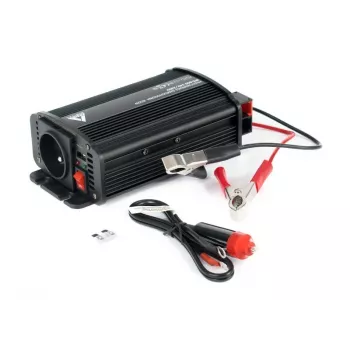 AZO Digital IPS-800U 800W 24V DC naar 230V AC omvormer met gemodificeerde sinusgolf, USB, Schuko-stopcontact, accuklemmen