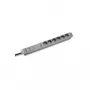 Bachmann 691689 19-inch 1U rack-stekkerdoos met 6 Schuko-stopcontacten, overspanningsbeveiliging en netfilter, grijs