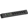 Bachmann CONNECTUS 6-voudig stopcontact met overspanningsbeveiliging en schakelaar, 2m kabel, zwart BM005911