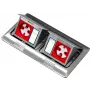 BACHMANN Mini Floor Box 2x3M - dubbele tafel- en vloerbox voor 45x45-mm-modules, klapdeksel, grijs