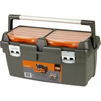 Bahco 4750PTB60 gereedschapskist / sorteerbox, 600 x 270 x 270 mm, polypropyleen, zwart/oranje, uitneembare lade, afsluitbaar