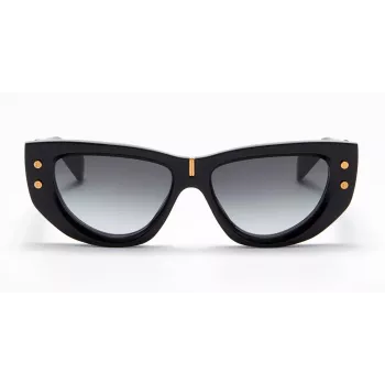 Balmain BPS-151A-55 Dames zonnebril Zwart Acetaat Grijs Polycarbonaat glas 55 mm