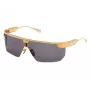 BALMAIN Unisex Zonnebril BPS-147A-142 Zwart acetaat montuur vierkant grijze nylon glazen 43/27/147 mm