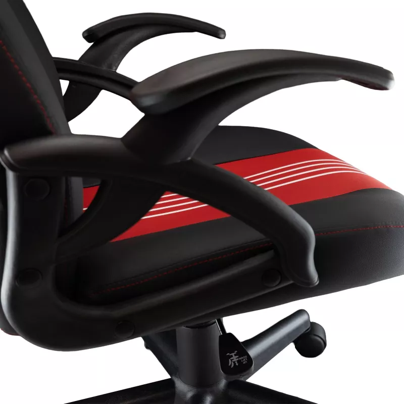 Baracuda ABALONE-B/R gamingstoel zwart/rood – ergonomisch PU-leer, 2D-armleuningen, gaslift klasse 4