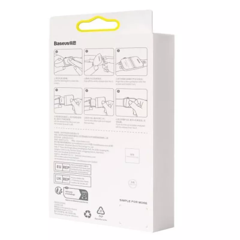 Baseus 41mm NanoCrystal schermfolie voor Apple Watch 7/8/9, 2-pack, transparant