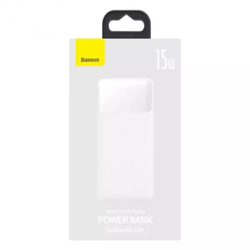 Baseus Bipow powerbank met display 10000mAh 15W (Overseas Edition) wit