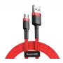 Baseus Cafule kabel, robuuste nylon vlecht, USB / Micro USB QC3.0 2.4A 1M rood