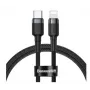 Baseus Cafule Kabel Nylon gevlochten USB-C naar Lightning PD 18W QC3.0 1m Zwart
