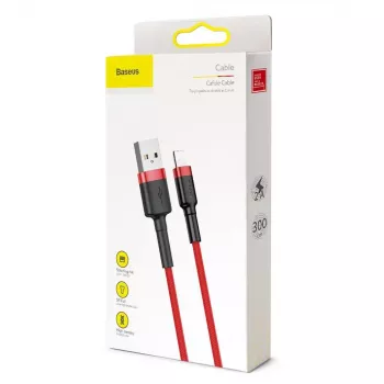 Baseus Cafule Lightning-kabel 2A 3m rood/zwart (CALKLF-R09)