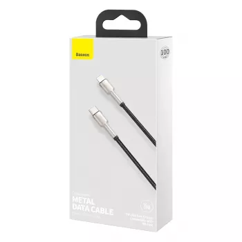 Baseus Cafule Series metalen USB-C naar Lightning kabel PD 20W 1m zwart