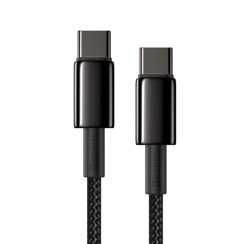 Baseus Tungsten Gold USB-C naar USB-C kabel, 100W, 1 m, zwart