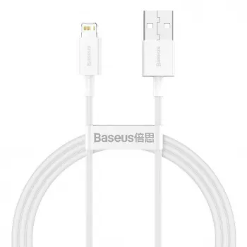 Baseus Superior Series USB-A naar Lightning kabel, 2,4 A, 2 m, wit (CALYS-C02)
