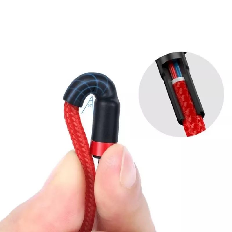 Baseus Cafule USB-C naar USB-C PD 2.0 60W Flash-oplaadkabel, 2m, Rood (CATKLF-H09)
