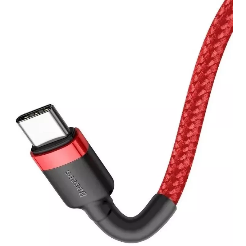 Baseus Cafule USB-C naar USB-C PD 2.0 60W Flash-oplaadkabel, 2m, Rood (CATKLF-H09)