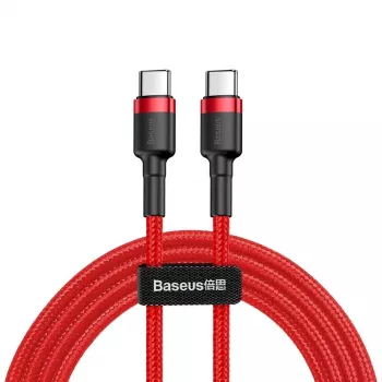 Baseus Cafule USB-C naar USB-C PD 2.0 60W Flash-oplaadkabel, 2m, Rood (CATKLF-H09)