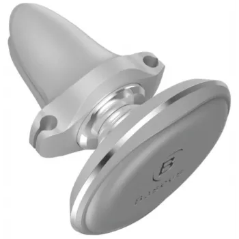 Baseus magnetische autohouder voor telefoon (luchtrooster) 360 graden met kabelclip, zilver