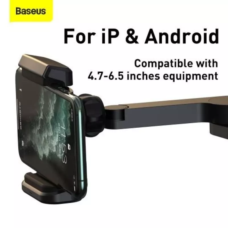 Baseus auto houder draadloze oplader Energy Storage Backseat telefoonhouder 15W zwart (WXHZ-01)