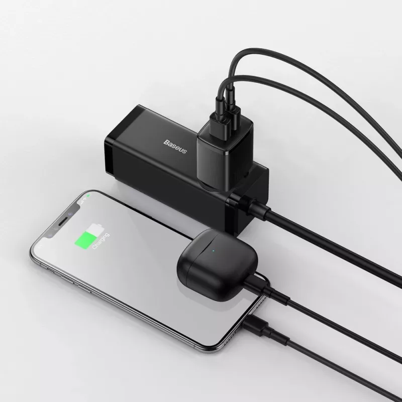 Baseus Compact oplader 2x USB 10.5W zwart
