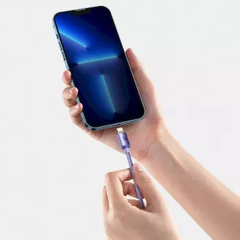 Baseus Crystal Shine-serie USB-C naar Lightning snellaad datakabel 20W 1,2m paars (CAJY000205)