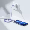 Baseus Crystal Shine-serie USB-C naar Lightning snellaad datakabel 20W 1,2m paars (CAJY000205)