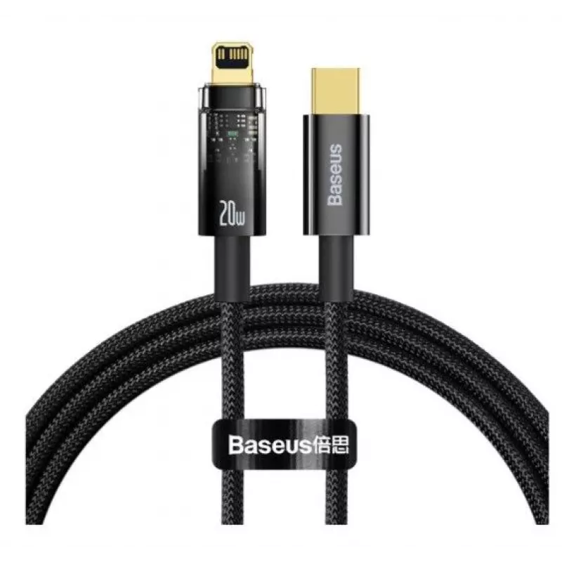 Baseus Explorer Series USB Type-C naar Lightning kabel 20W 1m zwart