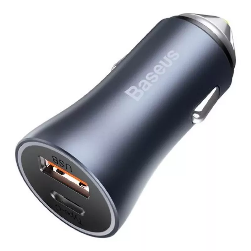 Baseus Golden Contactor Pro auto-oplader 40W USB-A USB-C QC4.0+ PD SCP grijs