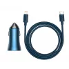 Baseus Golden Contactor Pro dual quick autolader 40W met USB-C naar Lightning kabel 1m blauw
