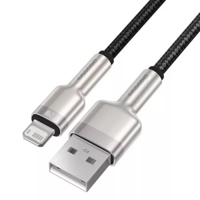 Baseus Lightning Cafule Series metalen datakabel 2.4A 0.25m zwart