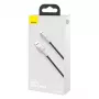 Baseus Lightning Cafule Series metalen datakabel 2.4A 0.25m zwart