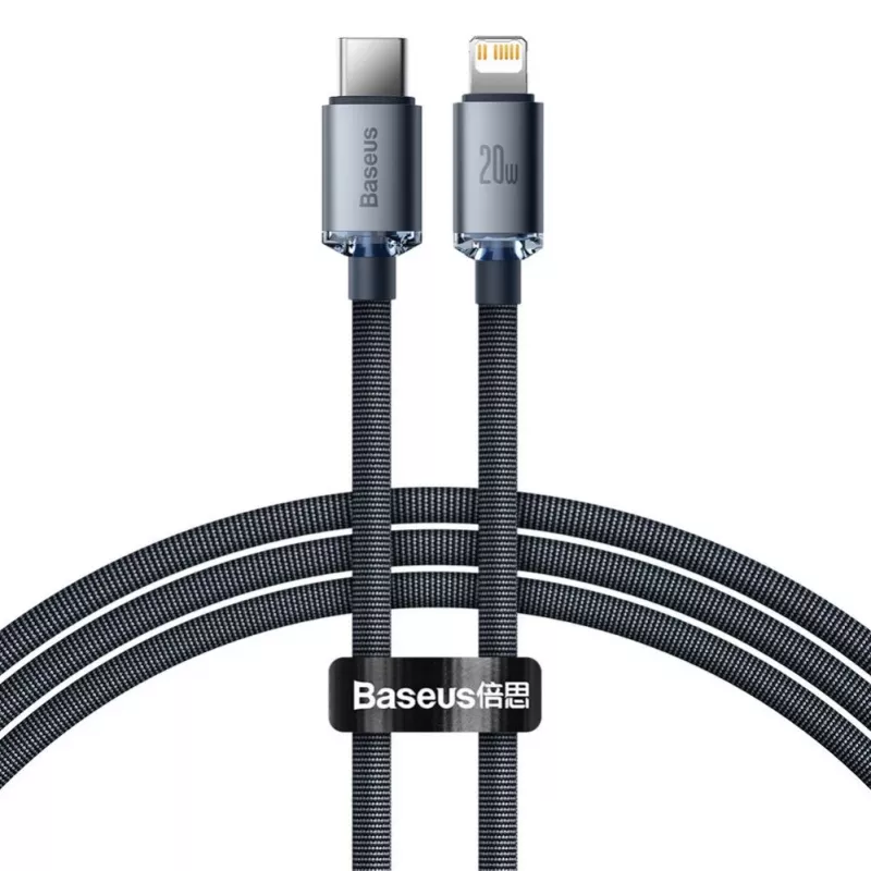 Baseus Lightning naar USB-C PD QC kabel 20W 480Mbps 1,2m zwart