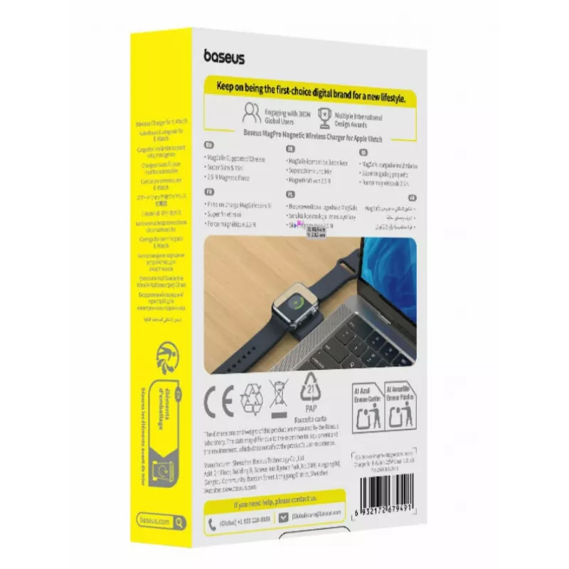 Baseus MagPro draadloze inductielader voor Apple Watch, 2,5W, zwart