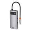 Baseus Metal Gleam Series 4-in-1 USB-C-hub, USB 3.0 + USB 2.0 + HDMI + USB-C PD, zilver