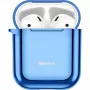 Baseus Metallic Shining ultradun siliconen beschermhoesje met haakje voor AirPods 1/2 blauw