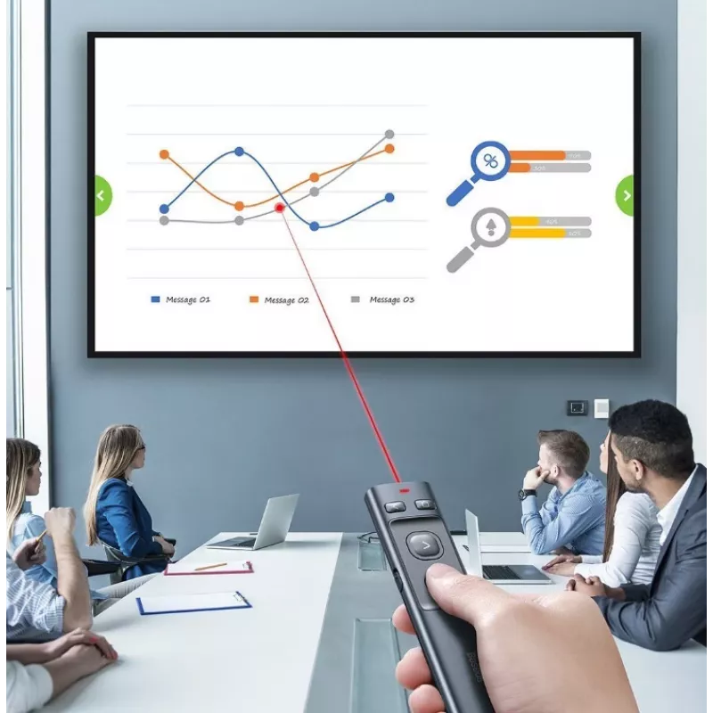 Baseus Orange Dot draadloze presenter met rode laserpointer (2,4 GHz, USB-A, Space Grey)