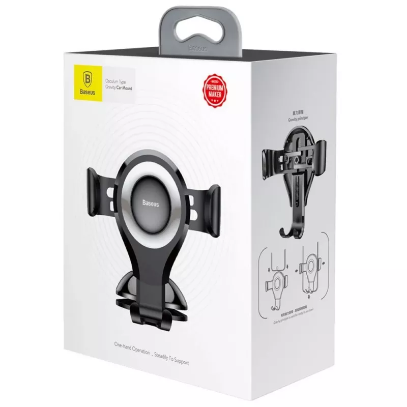 Baseus Osculum SUYL-XP0S Gravity Autohouder voor voorruit of dashboard - Zilver