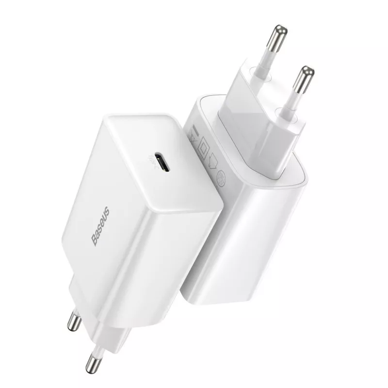 Baseus Speed Mini snellader, USB-C, PD, 3A, 20W (wit)