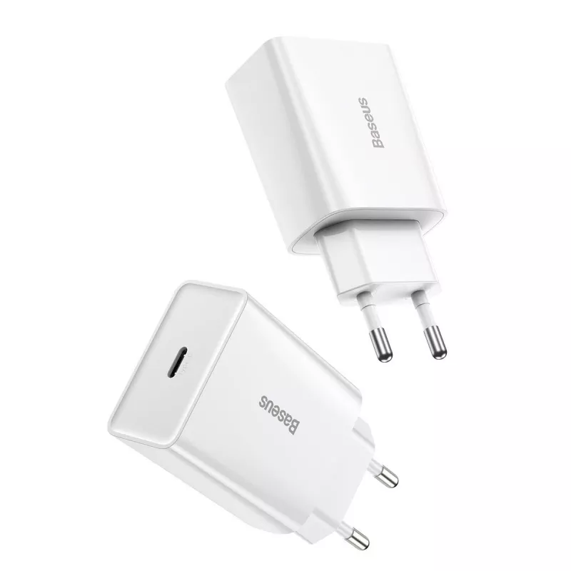 Baseus Speed Mini snellader, USB-C, PD, 3A, 20W (wit)