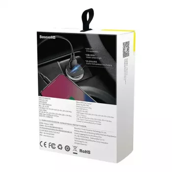 Baseus Square autolader PPS QC4.0 / PD3.0 5A 30W (zwart)