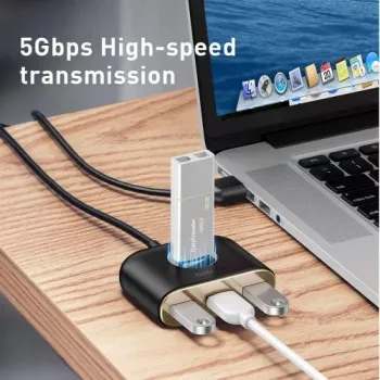 Baseus Square Round USB-adapter USB 3.0 / 3x USB 2.0 / 1m