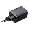 Baseus Super Si Pro Mini snellader 30W, USB-C + USB-A, PD 3.0, QC 3.0, EU-stekker, zwart (CCSUPP-E01)