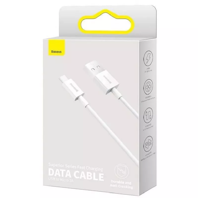 Baseus Superior Fast Charging datakabel MicroUSB 1m wit