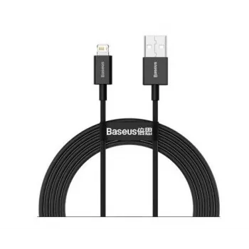 Baseus Superior snelle oplaad- en datakabel USB-A naar Lightning 2.4A 2m zwart