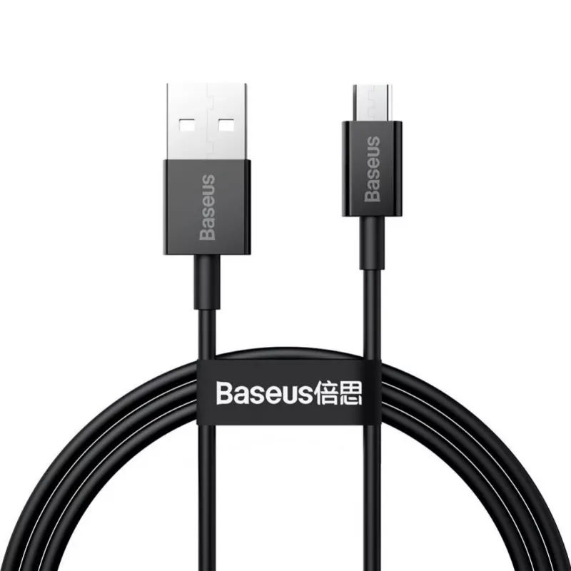 Baseus Superior snelle oplaad- en datakabel USB-A naar Micro USB 1m zwart