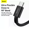 Baseus Superior Series USB-A naar USB-C snellaad- en datakabel, 66W (11V/6A), 2m, zwart (CATYS-A01)