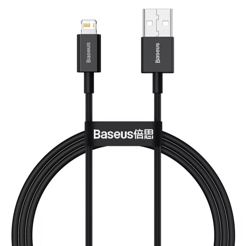 Baseus Superior USB-A naar Lightning Snel laad- en datakabel 1m Zwart (CALYS-A01)