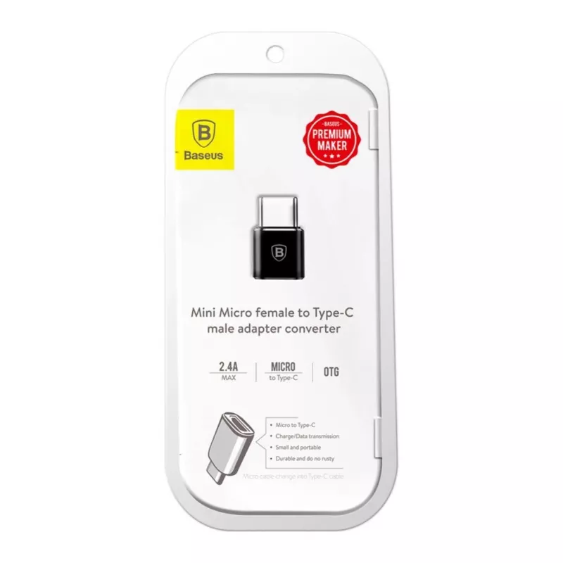 Baseus USB 2.0 Type-C naar Micro USB OTG-adapter (zwart)